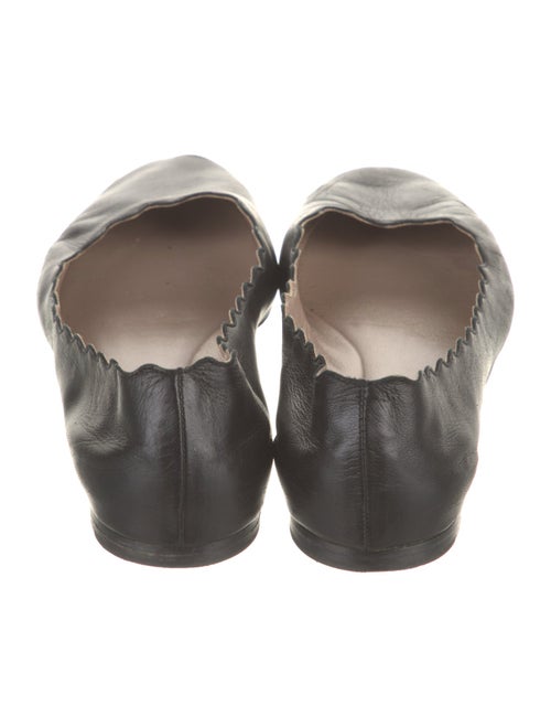 Chloé Leather Scalloped Accent Ballet Flats