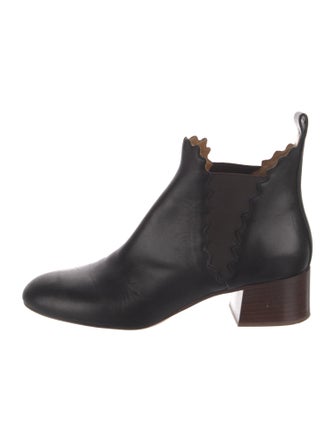 Chloé Leather Scalloped Accent Chelsea Boots