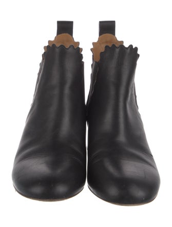 Chloé Leather Scalloped Accent Chelsea Boots