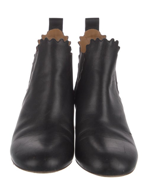 Chloé Leather Scalloped Accent Chelsea Boots