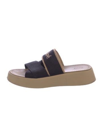 Chloé Sandals Canvas Printed Slides IT 40 | 10