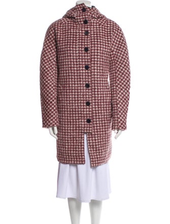 Chloé Alpaca Plaid Print Coat