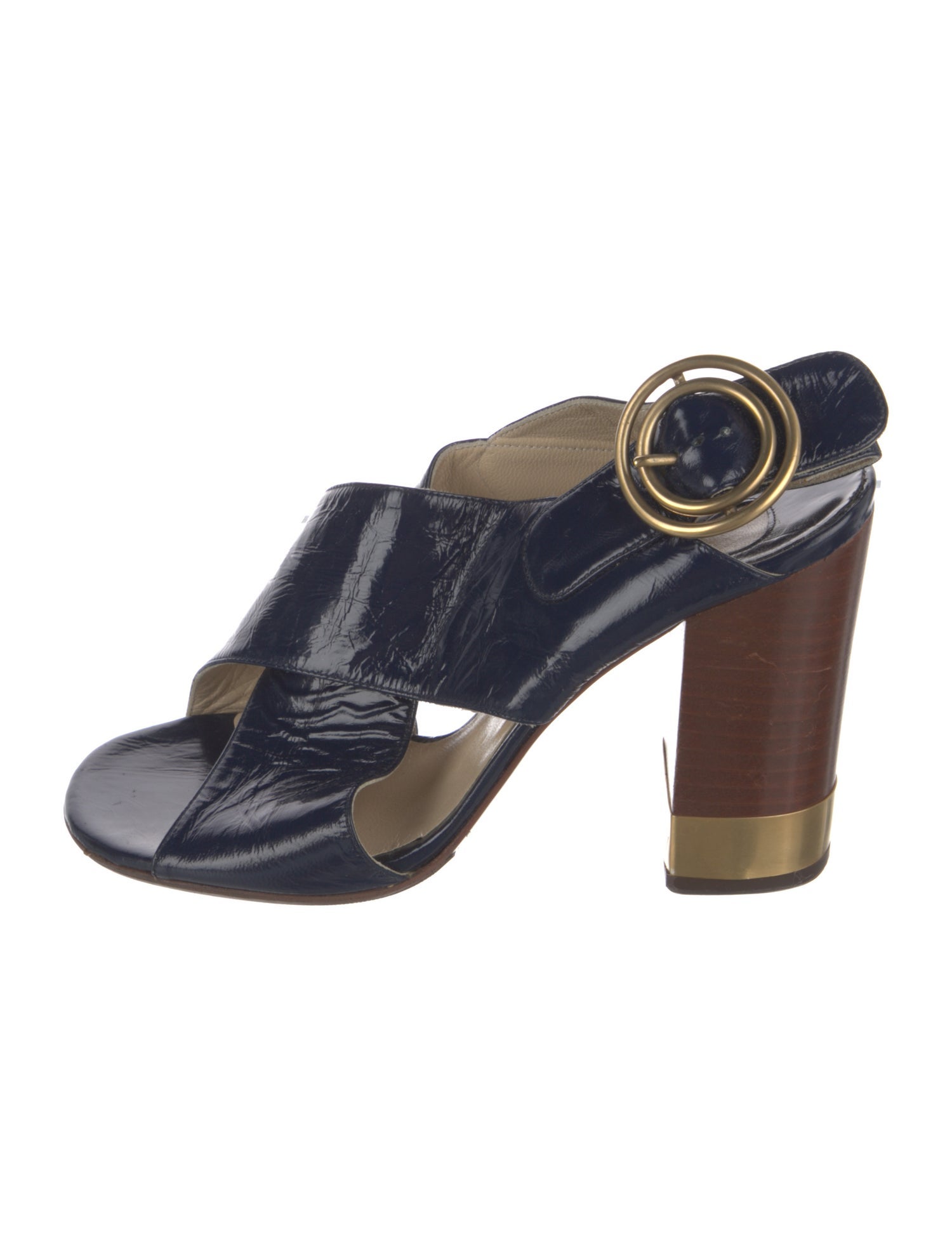 Chloé Patent Leather Slingback Sandals