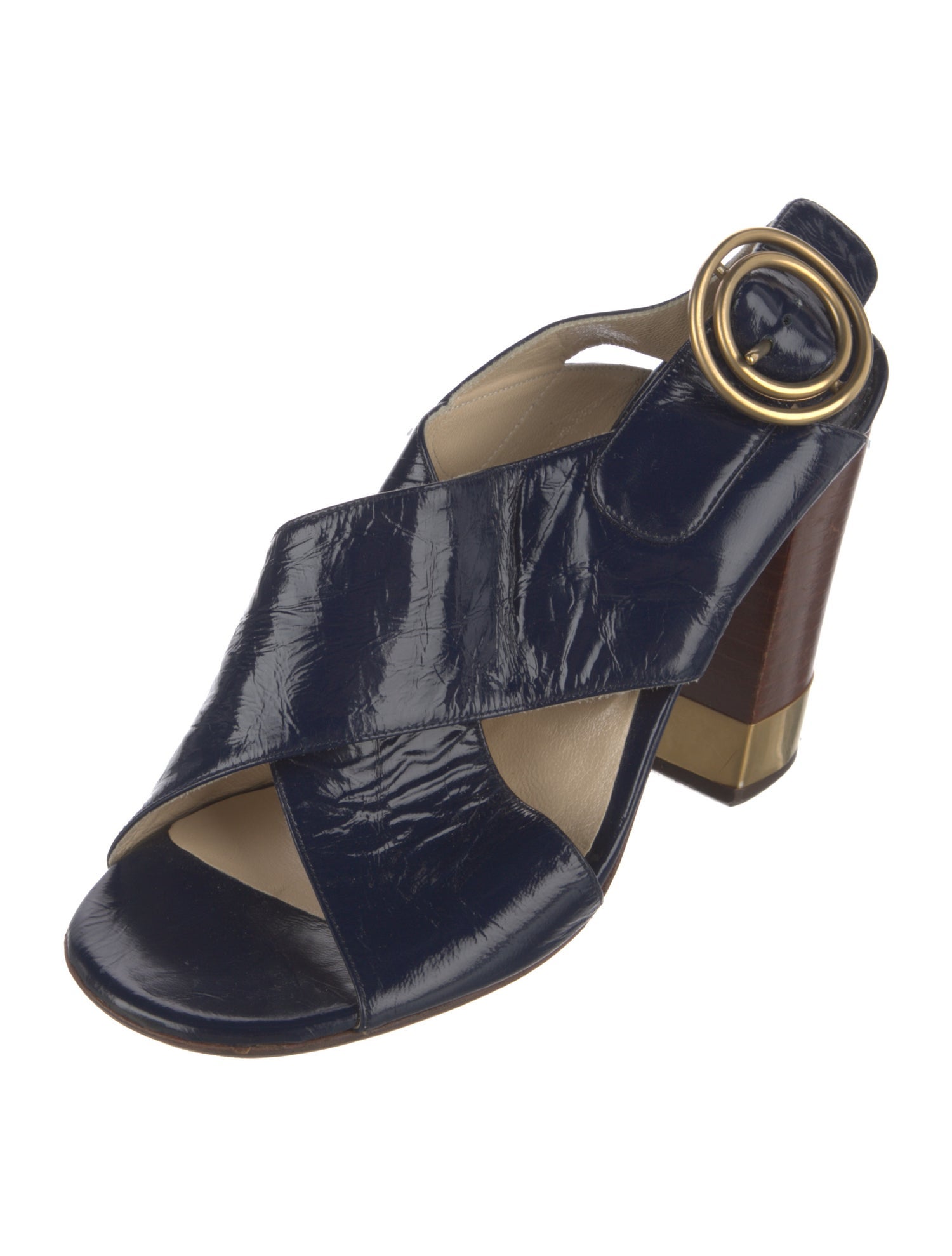 Chloé Patent Leather Slingback Sandals