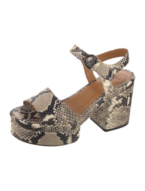 Chloé Leather Animal Print Sandals