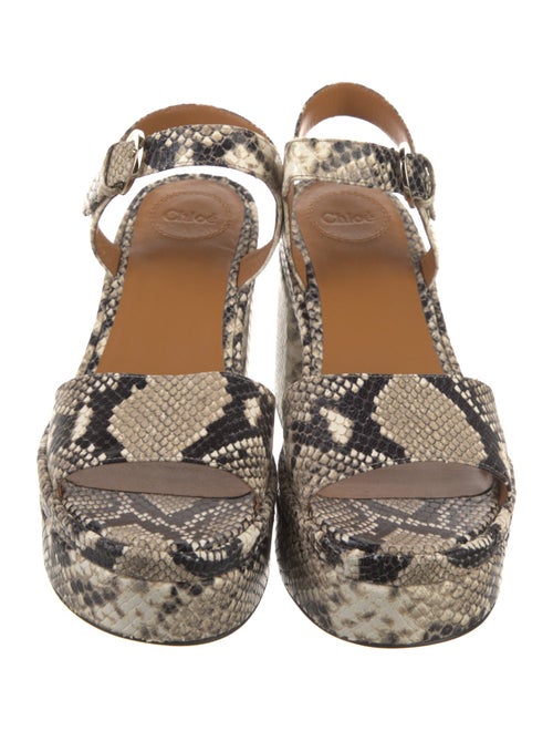 Chloé Leather Animal Print Sandals