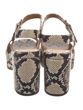 Chloé Leather Animal Print Sandals