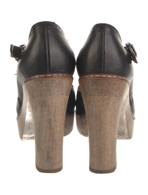 Chloé Leather Lasercut Accents T-Strap Pumps