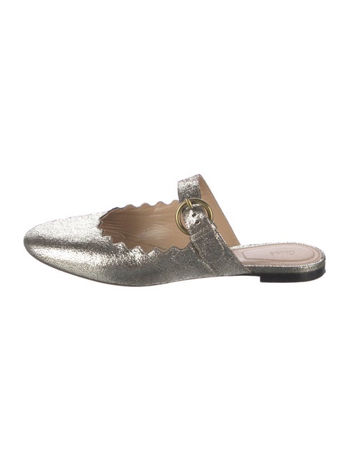 Chloé Leather Scalloped Accent Mules