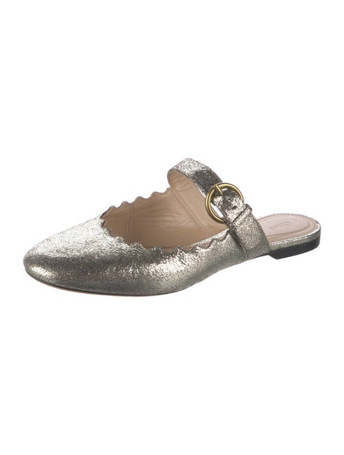 Chloé Leather Scalloped Accent Mules