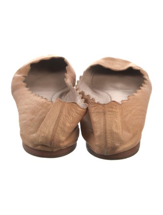 Chloé Leather Scalloped Accent Ballet Flats