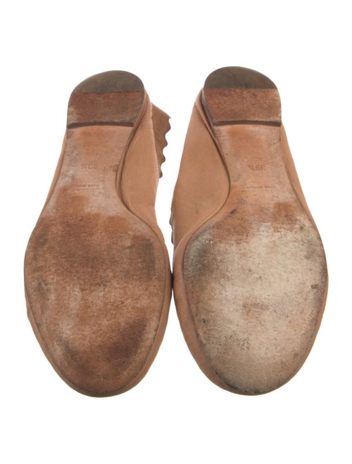 Chloé Leather Scalloped Accent Ballet Flats