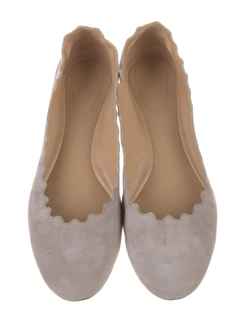 Chloé Suede Scalloped Accent Ballet Flats