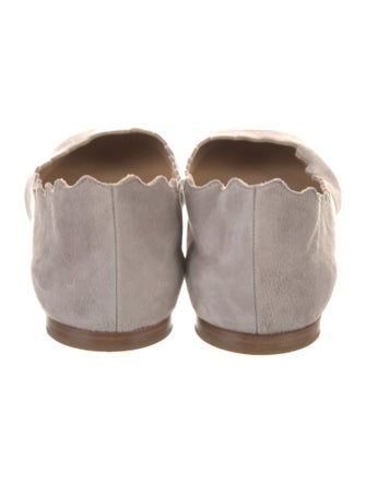 Chloé Suede Scalloped Accent Ballet Flats