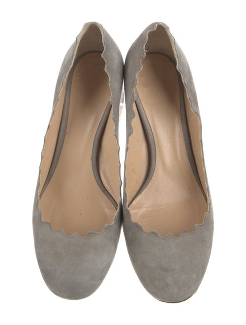 Chloé Suede Scalloped Accent Pumps