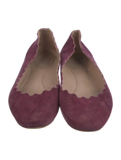 Chloé Suede Scalloped Accent Ballet Flats
