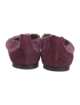 Chloé Suede Scalloped Accent Ballet Flats