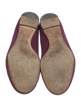 Chloé Suede Scalloped Accent Ballet Flats