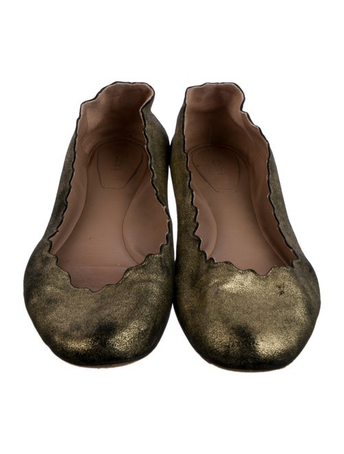 Chloé Leather Scalloped Accent Ballet Flats