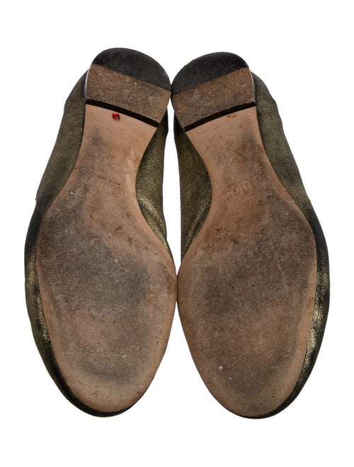 Chloé Leather Scalloped Accent Ballet Flats