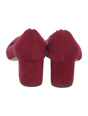 Chloé Suede Scalloped Accent Pumps