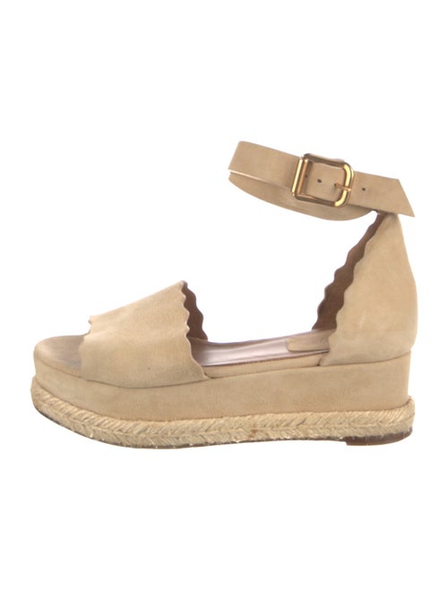 Chloé Suede Scalloped Accent Espadrilles