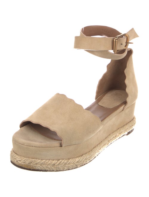 Chloé Suede Scalloped Accent Espadrilles