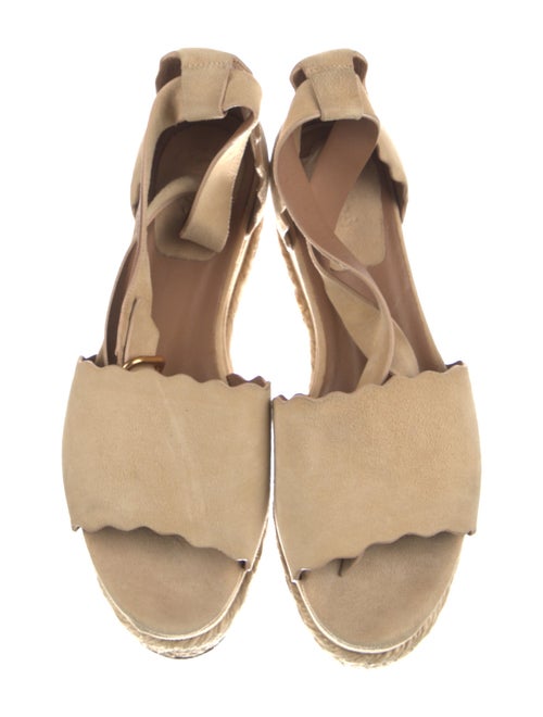 Chloé Suede Scalloped Accent Espadrilles