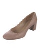 Chloé Leather Scalloped Accent Pumps