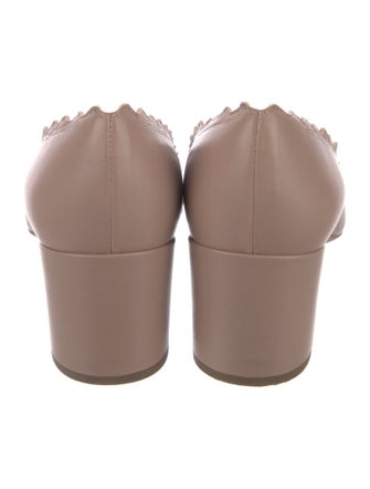 Chloé Leather Scalloped Accent Pumps