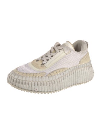 Chloé Leather Mesh Accents Sneakers