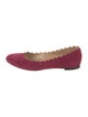 Chloé Suede Scalloped Accent Flats