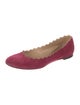 Chloé Suede Scalloped Accent Flats