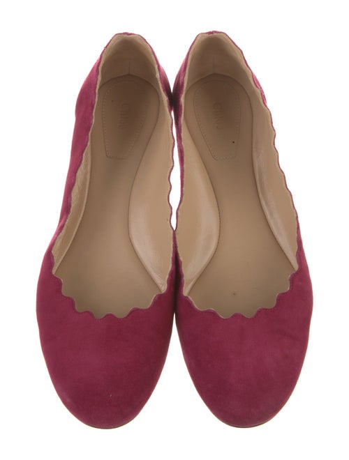 Chloé Suede Scalloped Accent Flats