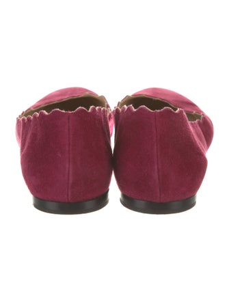 Chloé Suede Scalloped Accent Flats