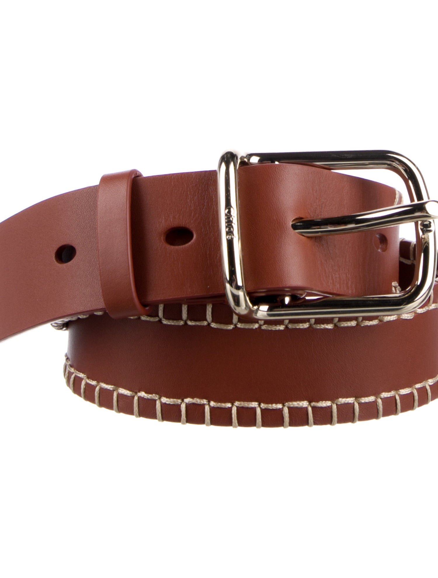 Chloé Leather Whipstitch Trim Belt w/ Tags