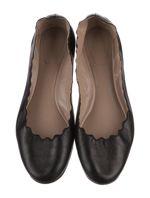 Chloé Leather Scalloped Accent Ballet Flats