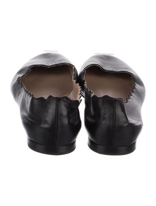 Chloé Leather Scalloped Accent Ballet Flats