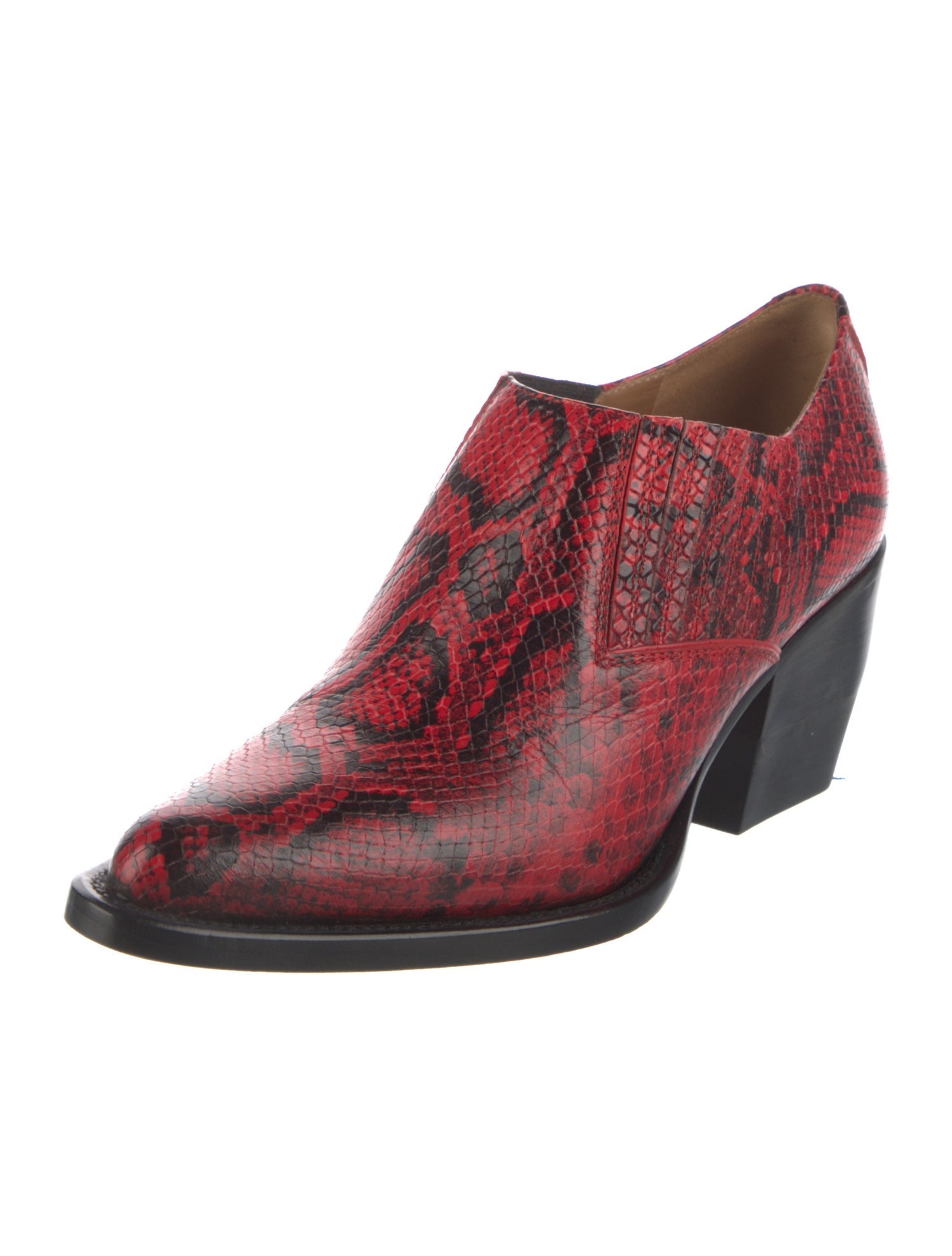 Chloé Snakeskin Animal Print Western Boots