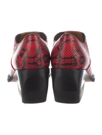 Chloé Snakeskin Animal Print Western Boots