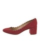 Chloé Suede Scalloped Accent Pumps