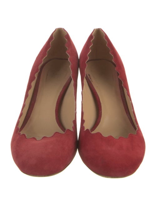 Chloé Suede Scalloped Accent Pumps