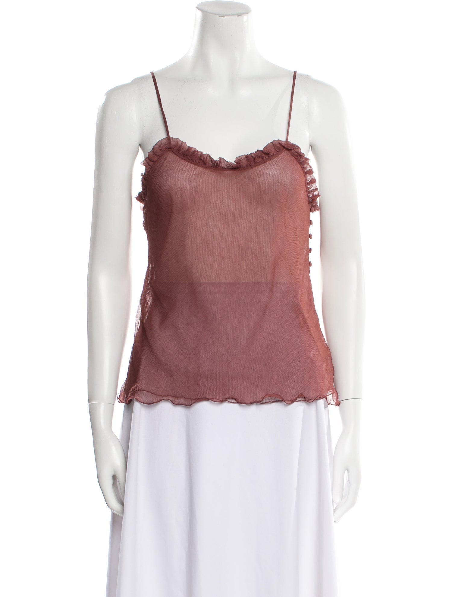 Chloé Silk Square Neckline Top