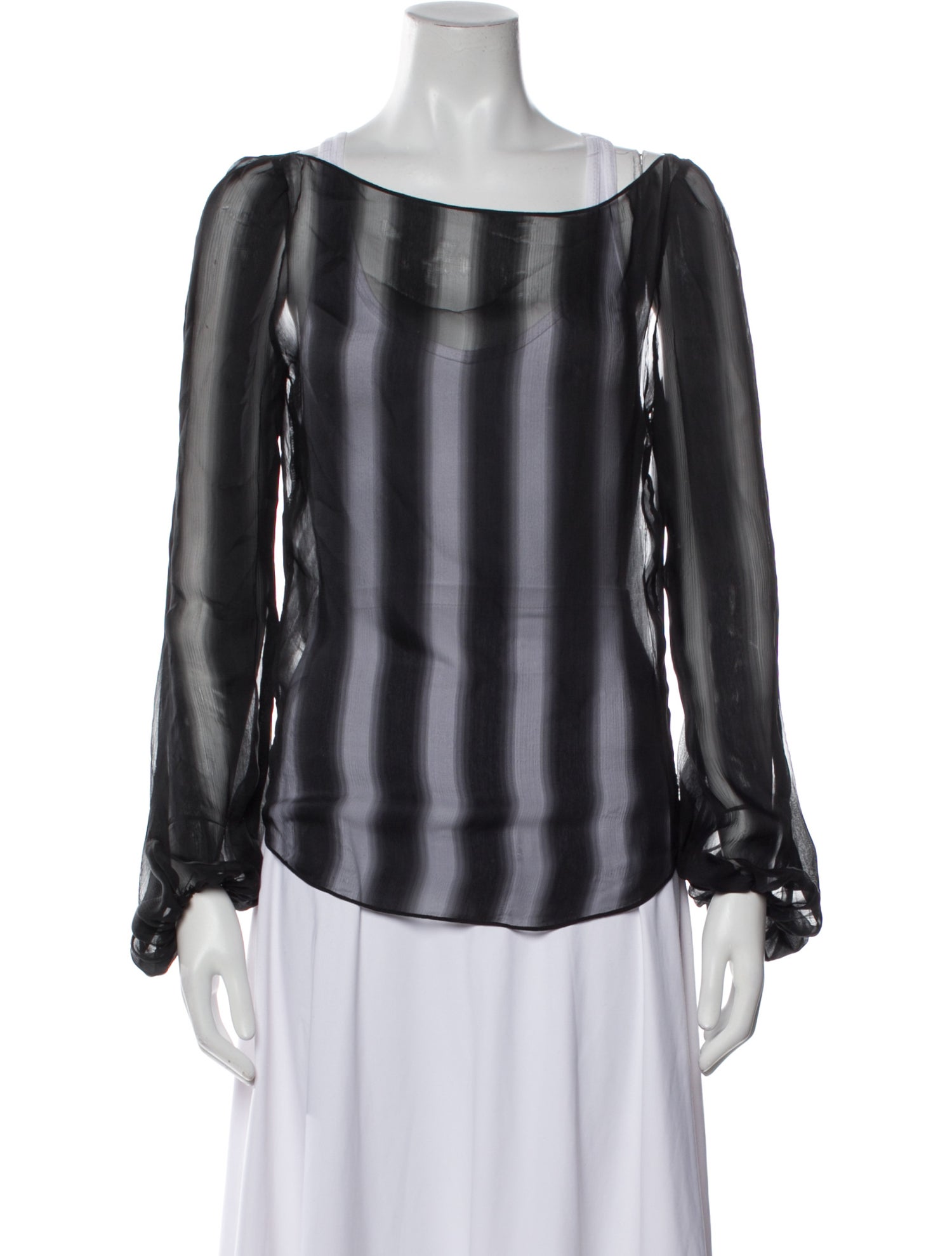 Etro Silk Scoop Neck Top - Blue Tops, Clothing - ETR216822