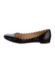 Chloé Leather Scalloped Accent Ballet Flats
