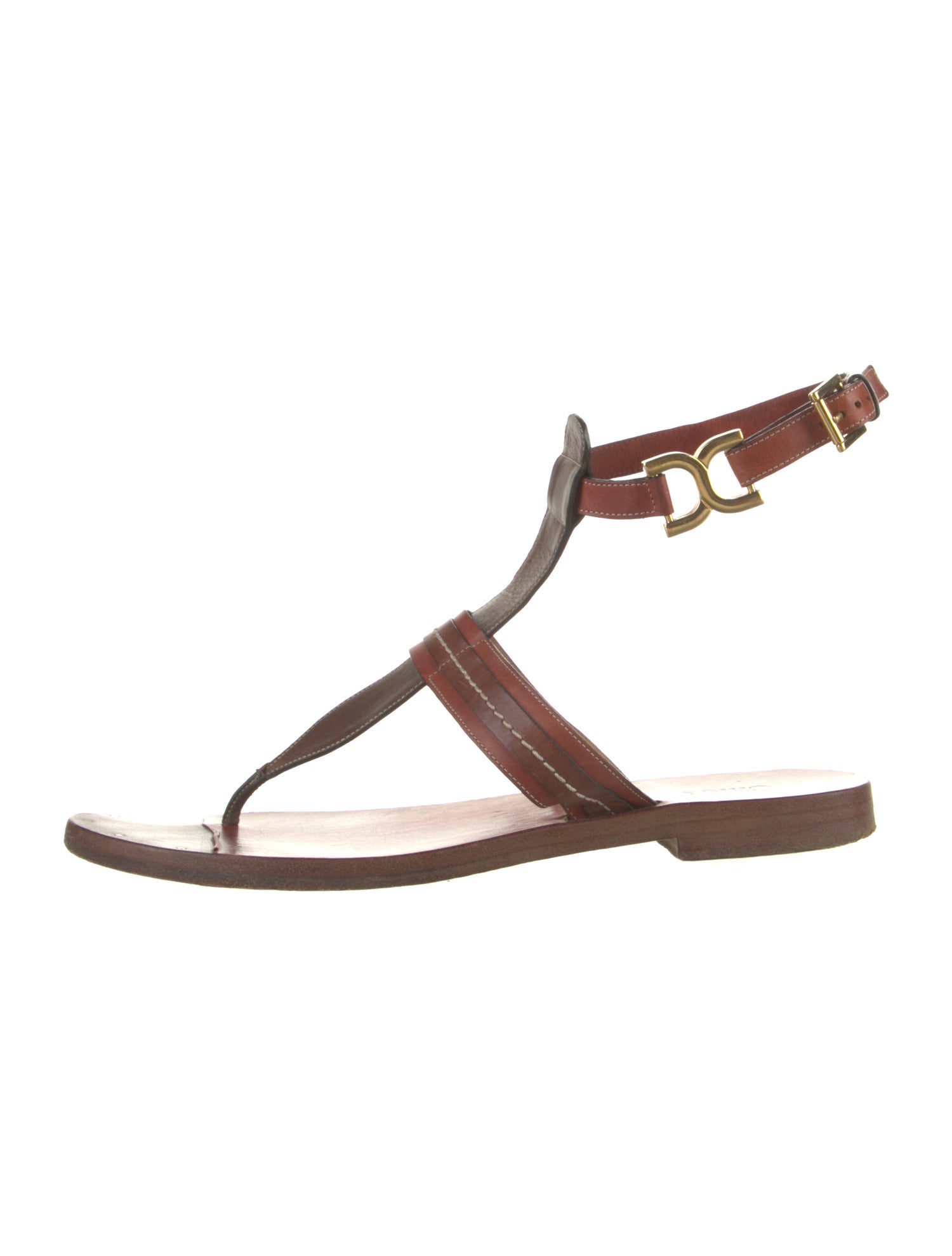 Chloé Leather T-Strap Sandals