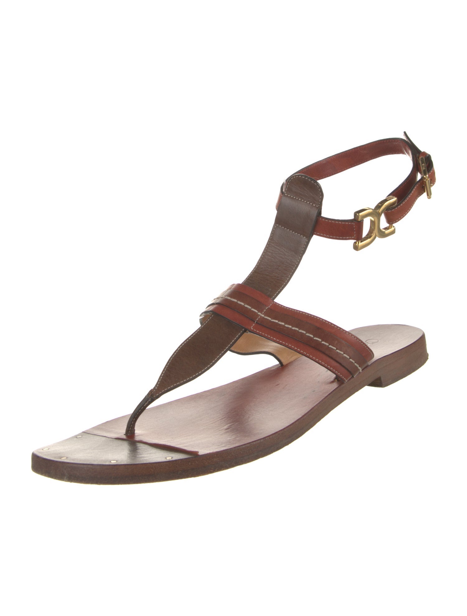 Chloé Leather T-Strap Sandals
