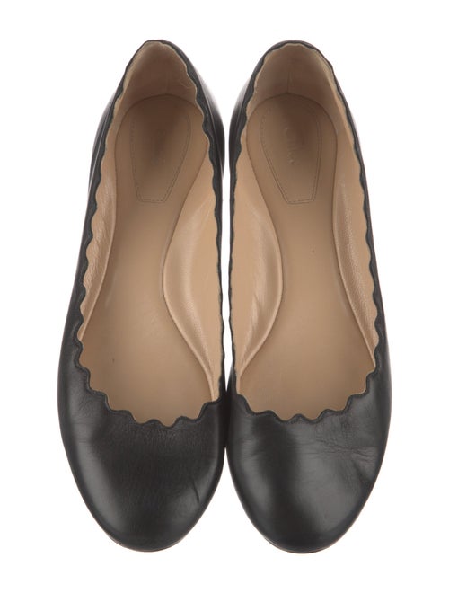Chloé Leather Scalloped Accent Ballet Flats