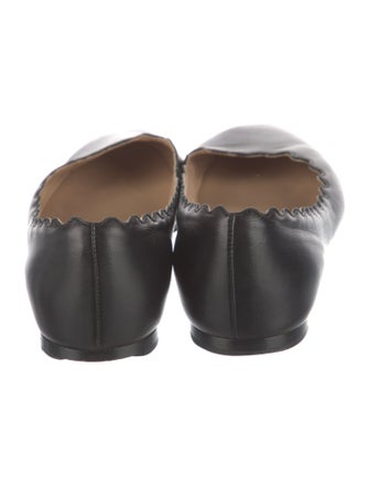 Chloé Leather Scalloped Accent Ballet Flats