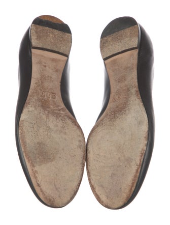 Chloé Leather Scalloped Accent Ballet Flats